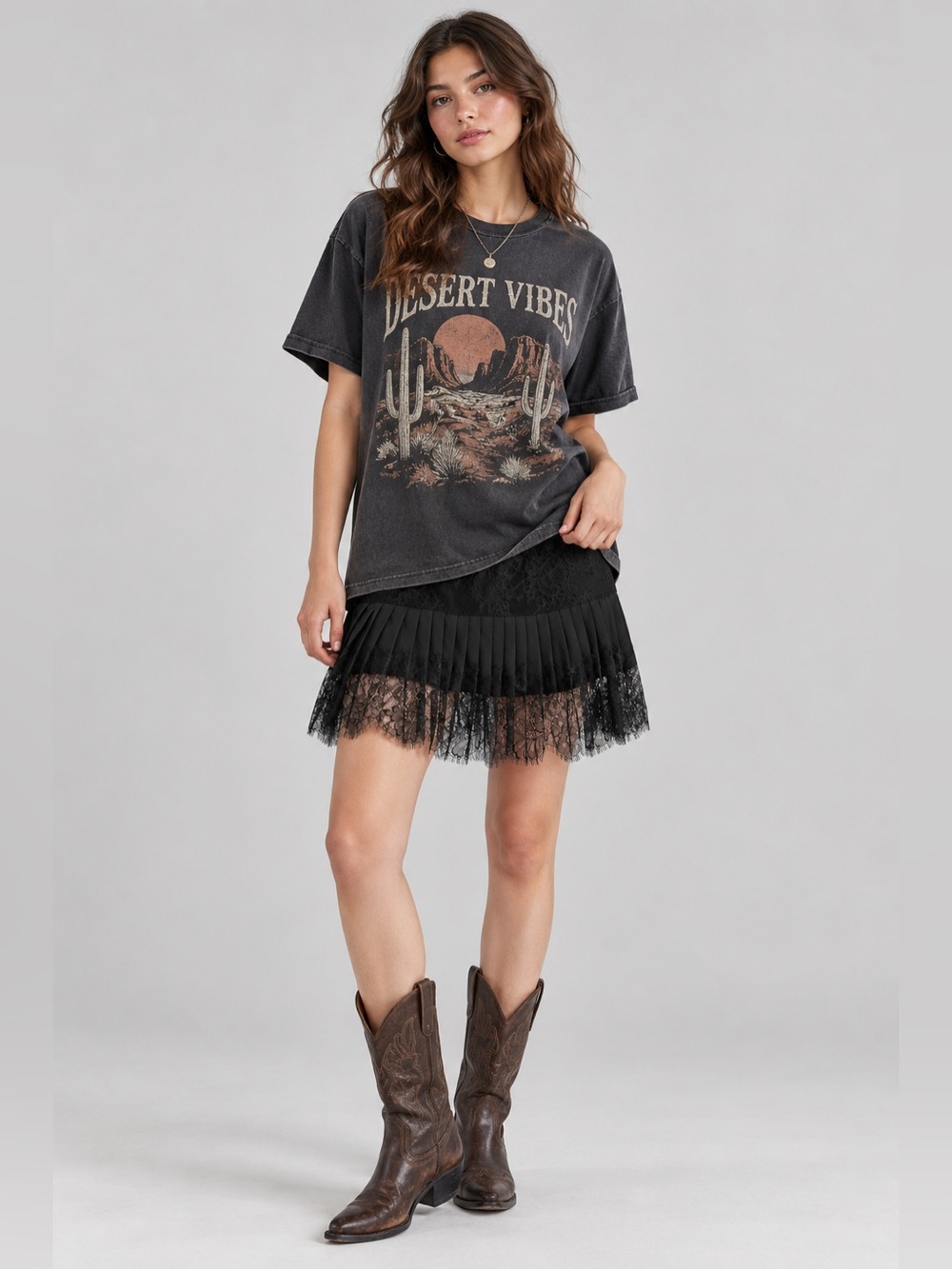 AMAZON Lace Mini Skirt